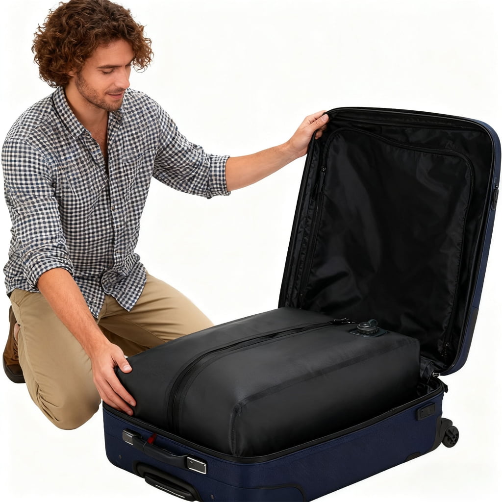 MOMOJIA Foldable Vacuum Compression Storage Bag No Pump One Touch Design For Travel Essential