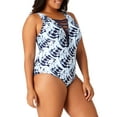 thumbnail image 4 of Women's Plus-Size Indigo Tile One-Piece Swimsuit, 4 of 4