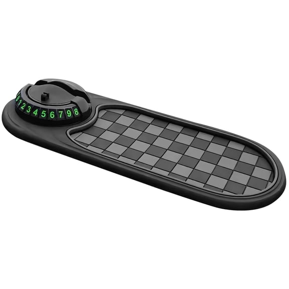 Car Anti-Slip Mat, Rotatable Car Phone Holder, 360° Adjustable Stand with Number Display Window, Multi-Functional Dashboard Organizer for Phones, Glasses, Cards, and More