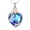 Blue/Rose, variant on Women's Crystal Heart with Rose Necklace Urns for Cremation Ashes Holder Memorial Jewelry