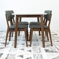 thumbnail image 3 of Allen Modern Solid Wood Walnut Dining Room & Kitchen Table and 4 Chair Set, 3 of 10