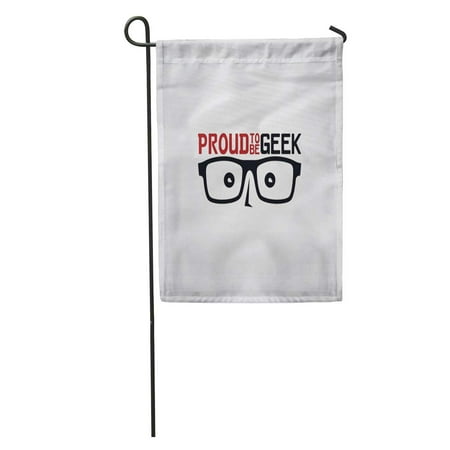 LADDKE Glasses Geek Nerd Geeky Guy Cartoon Logotype Bog Boy Brand Garden Flag Decorative Flag House Banner 12x18 inch