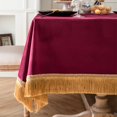 thumbnail image 1 of European Tassel Velvet Tablecloth Square Dinner Table Cover Retro Decoration Table Cloth Table Decoration & Accessories, 1 of 6