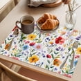 thumbnail image 3 of Spring Floral Placemats Set of 2, Gradient Red Pink Yellow Flowers Romantic Farmhouse Non-Slip Place Mats Washable Table Mats for Kitchen Dining Table Decorations Indoor/Outdoor, 3 of 9
