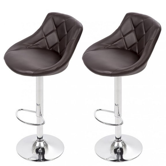 Bar Stool Adjustable Height Leather Bar Stools With Seat Back Pad,Set Of 2