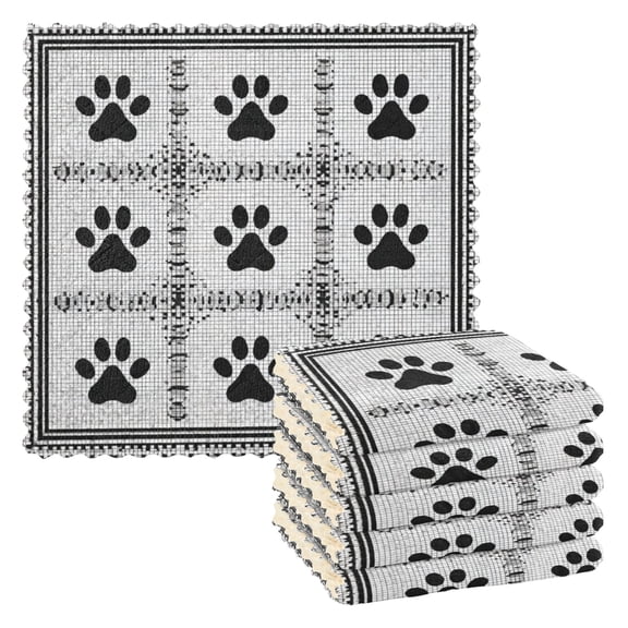6 Pieces of Kitchen Towels 11x11Inch Kitchen Dish Cloths Kitchen Dish Towels Reuseable Cleaning Cloths Black Claws