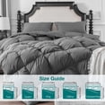 thumbnail image 3 of Pinch Pleat Goose Down Comforter All Season-Ultra Soft and Cozy Noiseless Duvet Insert with Egyptian Cotton Cover, Fluffy Warm Comforter, 3 of 8