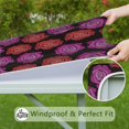 thumbnail image 6 of Pioneer Flower Floral Print Pattern Square Fitted Tablecloth with Elastic Edge,Square Table Cover,Washable Elastic Table Cover for Home Kitchen Party Decor 34"x34", 6 of 6