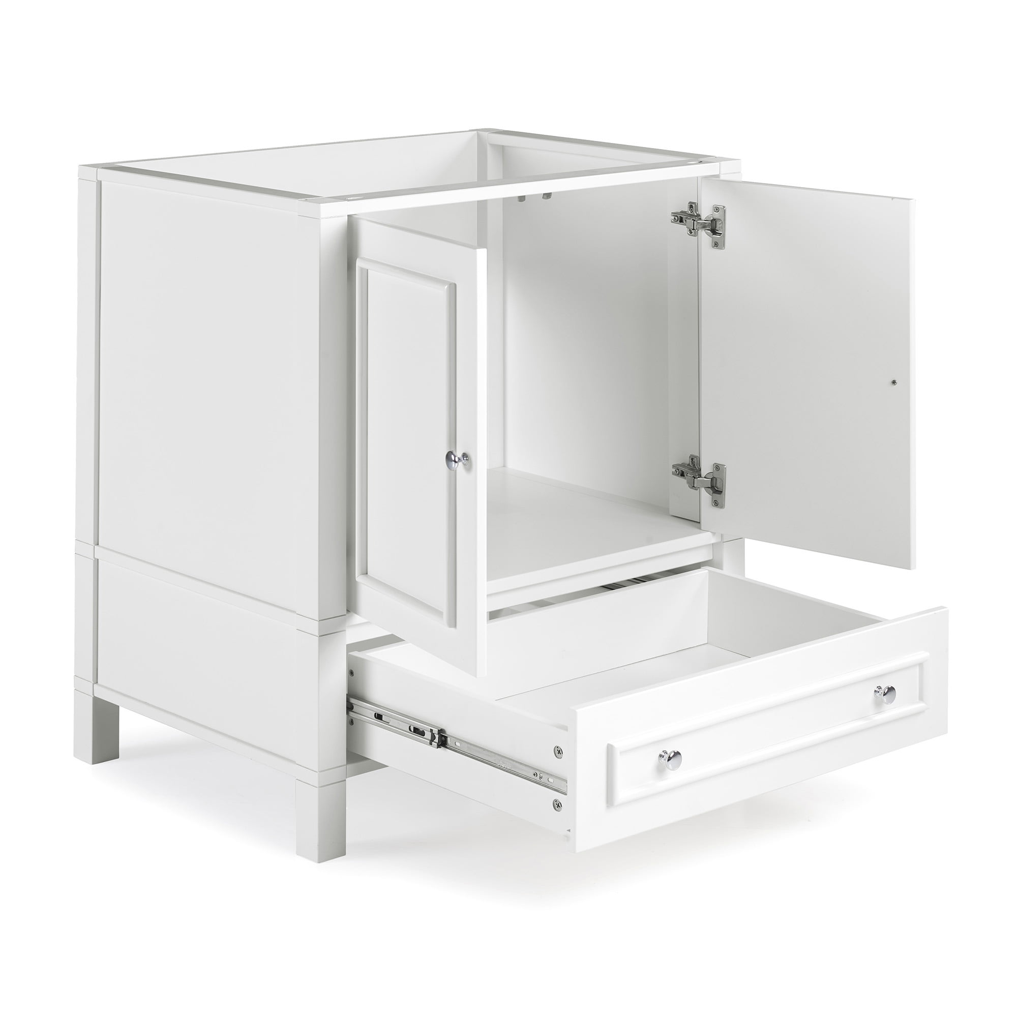 Alaterre Furniture 30in Wood Bathroom Vanity with Soft-Close Doors, White