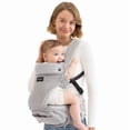 thumbnail image 3 of Momcozy Baby Carrier with Hip Seat, 2-in-1 Detachable Hip Seat Carrier for Toddlers up to 44lbs, Forward-Facing Carry for Active Babies Fits Waist Sizes up to 47 Inches, Gray, 3 of 6