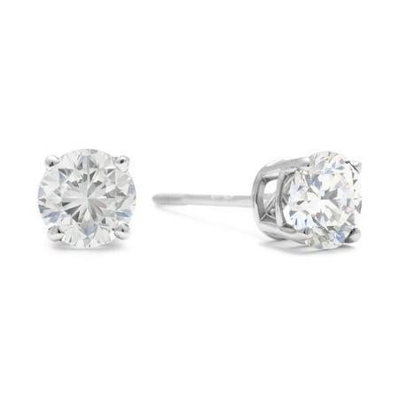 1 Carat Diamond Stud Earrings In 14 Karat White Gold