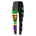 thumbnail image 4 of QATAINLAV Fall Savings High Waisted Leggings for Women 2025 Mardi Gras Printed Tight Leggings Casual Butt Lifting Tummy Control Yoga Pants Multicolor L, 4 of 5