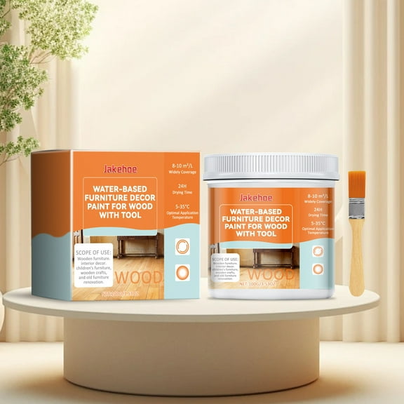 Wood Furniture Paint under $5! CQCYD Water Based Wood Furniture Paint, 100ml Decor Paint Set with Tools, Easy Apply Eco Friendly Coating for DIY Home Improvement, Quick Drying Low Odor