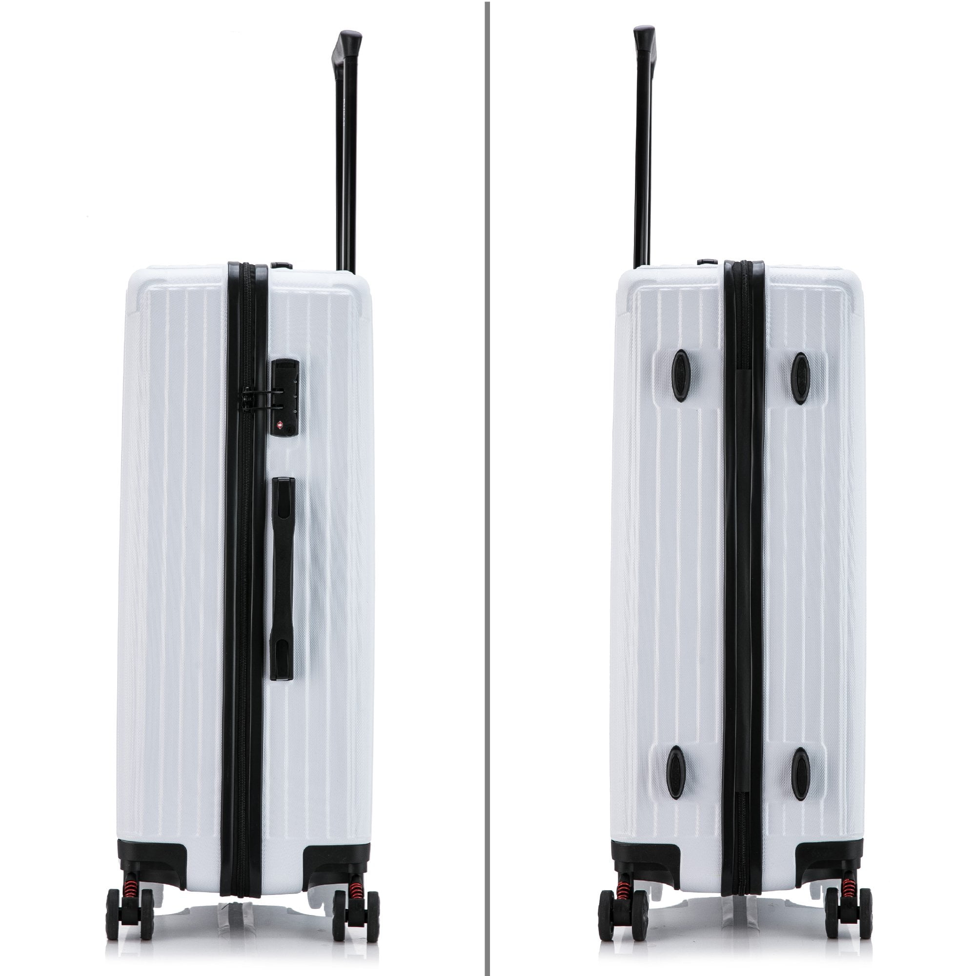 DUKAP Stratos 3-Piece Hardside Lightweight Luggage Sets with Wheels, Handle, Trolley, (20"/24"/28"), White
