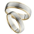 thumbnail image 2 of Pompeii3 14K Gold Two Tone Comfort Fit Wedding Ring Band Set New Men and Women, 2 of 5