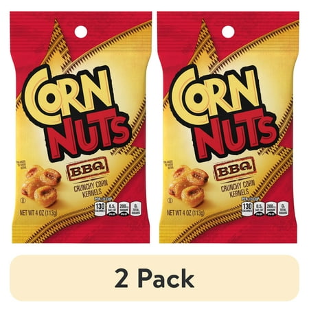 (2 pack) Corn Nuts BBQ Crunchy Corn Kernels, 4 oz Pack