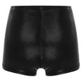 thumbnail image 4 of Ocealan Kids Girls Shiny Metallic Dance Shorts Booty Bottoms Tumbling Gymnastic Shorts Jazz Performance Hot Pants Black 10, 4 of 4