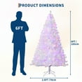 thumbnail image 2 of 6ft/7.5ft Pre-Lit Laser White Artificial Christmas Tree with Warm White LEDs, Easy Assembly & Foldable Metal Base, Holiday Pine Tree Decor for Home & Office, 2 of 9
