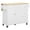 White, variant on 52.7" W Rolling Kitchen Island with Solid Wood Top and Locking Wheels, Storage Cabinet and Drop Leaf Breakfast Bar, Grey Blue