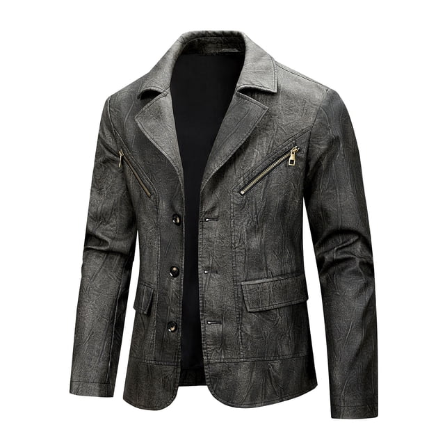 Yusimy Men's Fleece Jacket Full Zip Stand Collar Solid Color Thermal Outdoor Casual