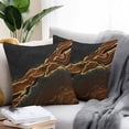 thumbnail image 2 of Throw Pillow Covers 24x24 Inch Set of 2, Brown Marble Waterproof Outdoor Pillow Covers, Gold Abstract Vintage Modern Ombre Art Decorative Cushion Pillowcases for Couch, Sofa, Bed, Garden, Patio, 2 of 9