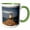 Green/White, variant on 3drose, Usa, Maine, Portland, Spring Point Ledge Lighthouse, Sunset., 11oz Two-tone Yellow Mug