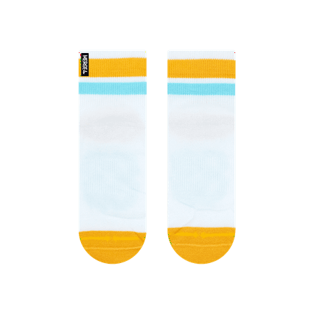 

White/Orange Quarter Crew Socks