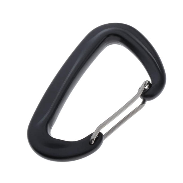 Mosquetón de aluminio 7075 duradero y resistente para acampar al aire libre, pescar y acampar. Negro