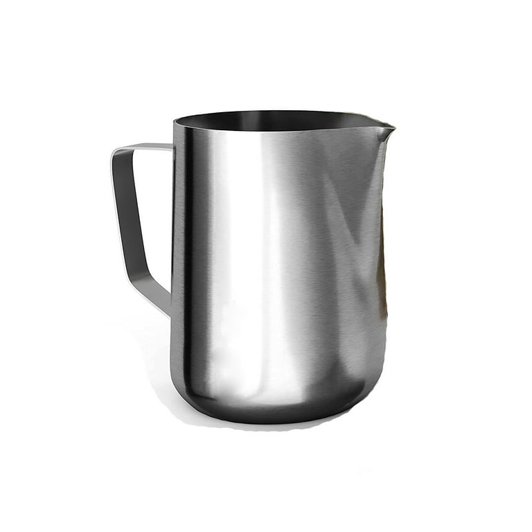 Easyworkz Espresso Milk Frothing Pitcher Heavy-Gauge Stainless Steel 20 oz  Cappuccino Latte Art Cup, Brushed Silver – Easyworkz