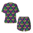 thumbnail image 2 of Sigee Mardi Gras Carnival3 for Sleepwear Casual Pjs with Pockets Women's Pajamas Sets Shorts 2 Piece Short Sleeve Lounge Sets XX-Large, 2 of 9