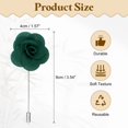 thumbnail image 2 of 4Pack Rose Lapel Pin for Men, Camellia Satin Flower Lapel Pins, Dark Green, 2 of 6