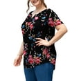 thumbnail image 3 of a.Jesdani Women's Plus Size Tunic Tops Short Sleeve V Neck Casual Henley Shirts m-4x, 3 of 10