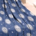 thumbnail image 3 of Dark Blue Sun Moon Star Pattern Blanket,Comfortable Soft Lamb Wool Throw Blanket,All Season,Warm Lightweight Blankets for Sofa Bed Couch Living Room Chair,30"x40", 3 of 4