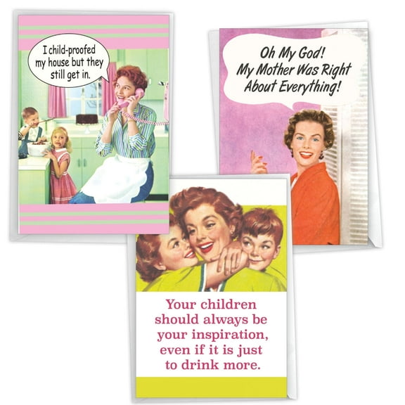 Retro Mama: Humorous Mother's Day Variety Set Of 3 Cards