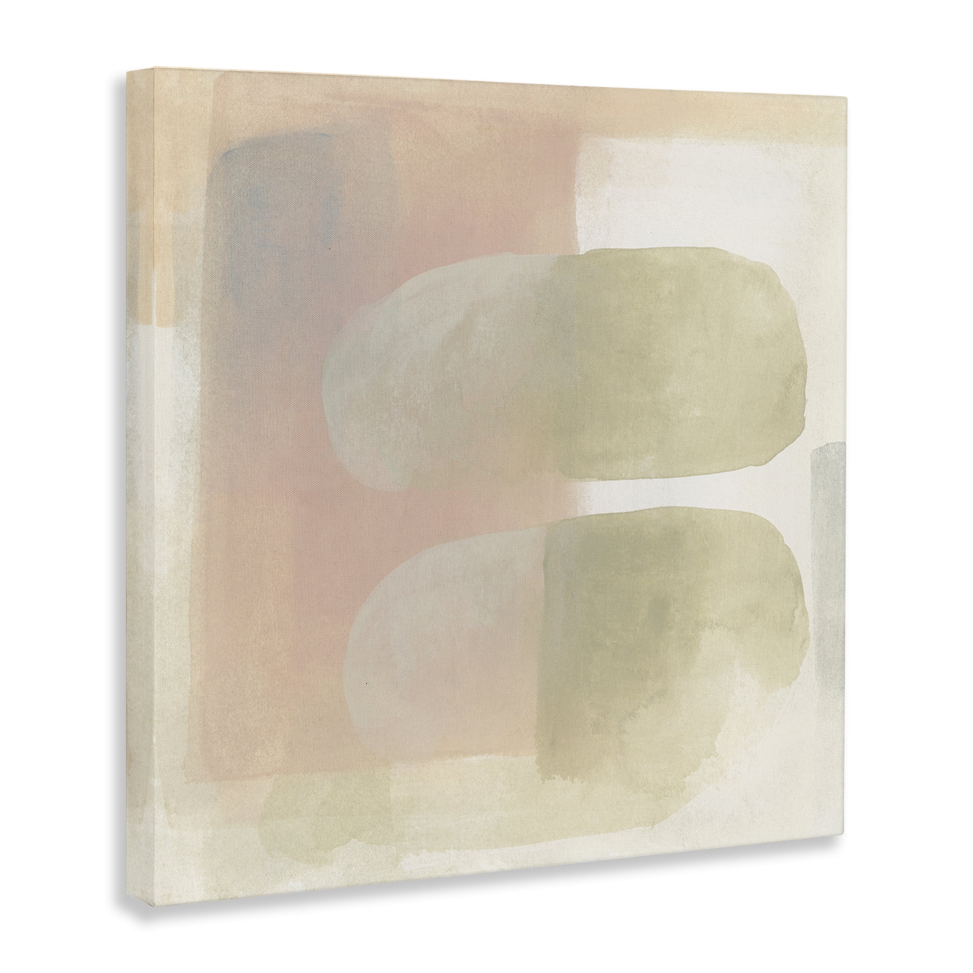 Stupell Industries Two Oval Shapes Abstract Painting Wrapped Canvas Art Print Wall Art, 24 x 24