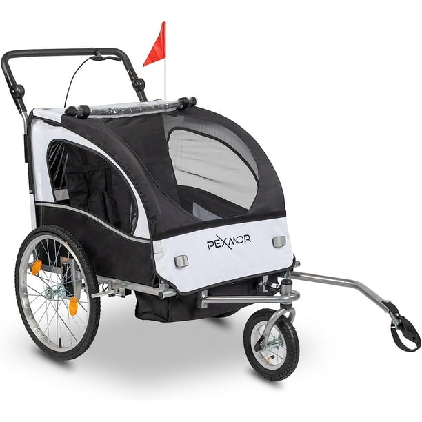 PEXMOR 2in1 Bike Trailer for Kids 2 Seat,Child Bicycle Trailer Bike