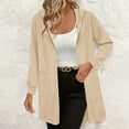 thumbnail image 2 of FRSASU Women's Long Sleeve Open Front Lightweight Solid Color Casual Business Dressy Cardigan for Fall Winter Khaki, 2 of 7