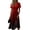 Deep Red, variant on Laqbezok Smocked High Waist Short Sleeve Dress, Trendy Ombre Gradient Print A-Line Midi Dress, Casual V-Neck Fashion Summer Sun Dress