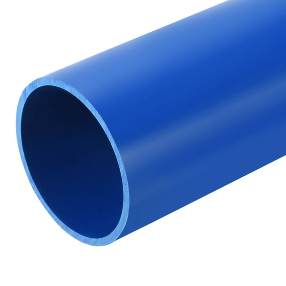 Uxcell Rigid Round Pipe 81.4mm ID 90mm OD 330mm Blue High Impact for Water Pipe Crafts Cable Sleeves