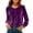 Dark Purple, variant on Womens Velvet Crew Neck Long Sleeve T Shirt Soft Velour Pullover Top Casual Fall Winter Basic Blouse for Layering Travel Vacation Clothes