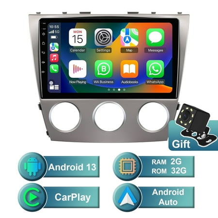 Android 13 Car Stereo radio for Toyota Camry with Manual A/C 2006 - 2011 Radio Wireless Carplayer Android Auto Mirror Link Camera WiFi BT