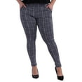 thumbnail image 2 of Plus Size Treggings With Zipper Pocket Trim - Black  White Plaid, 2 of 7