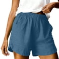 thumbnail image 6 of Admvng Womens Shorts Solid Pocket Elastic Waist Soft Lounge Shorts, 6 of 7