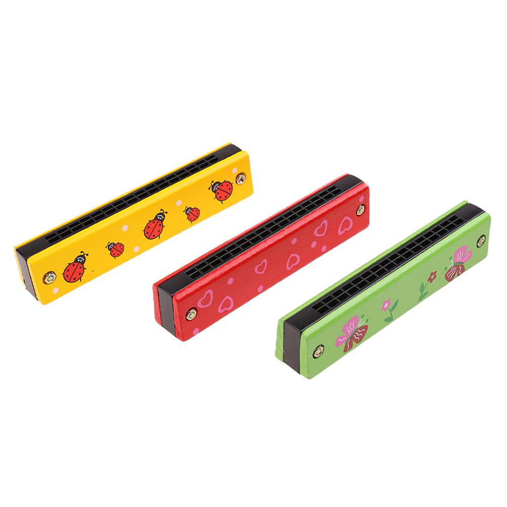 New Wooden Educational Baby Kids Harmonica Toy Musical Instrumen Colorful 