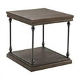 thumbnail image 3 of Covington Rectangle End Table Brown Pine with Black Metal Frame, 3 of 4