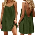 thumbnail image 2 of aohooy Backless Cami Dress for Women Open Back House Lounge Loose Short Dresses Spaghetti Strap Summer Beach Flowy Sundress 2026 Army Green,XXXL, 2 of 8