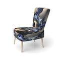 thumbnail image 3 of Designart "Abstraction Géode Marbrée Bleue I" Fauteuil d'Appoint en Marbre Bleu - Fauteuil Moderne pour Chambre, 3 of 7