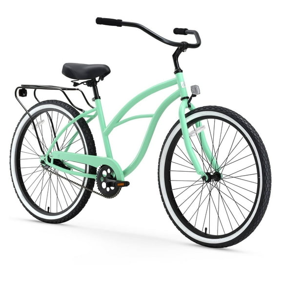 sixthreezero Around the Block Women's Single Speed Beach Cruiser Bicycle, 26 In. Wheels and 19 In. Frame, Teal