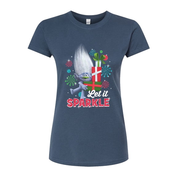 Trolls Movie - Christmas - Let It Sparkle - Guy Diamond - Juniors Fitted Graphic T-Shirt