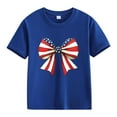 thumbnail image 4 of BRGZLK Boys Girls Independence Day Patriotic Top Funny USA American Flag Printed Tees Kids Casual Loose Round Neck Short Sleeved T-Shirts Blue 12-13 Years, 4 of 4